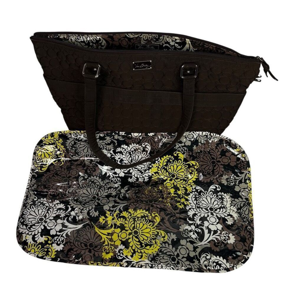 Vera Bradley Brown Quilted Baby Bag with Changing Pad